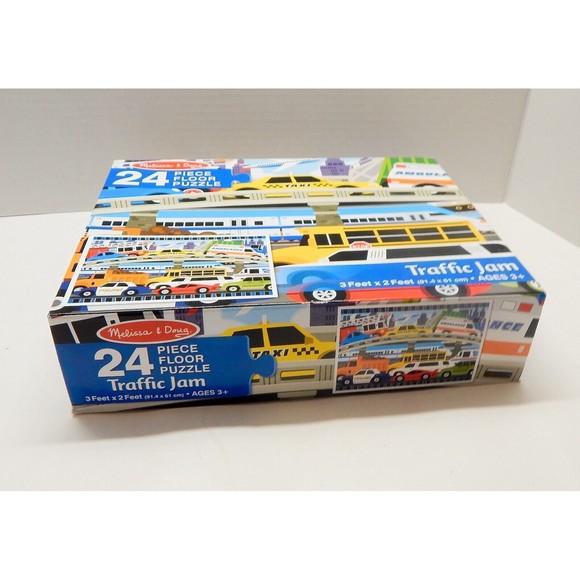 Melissa and Doug Traffic Jam 24 Pieces Preschool  Floor Puzzle 36in x 24in - Picture 5 of 7